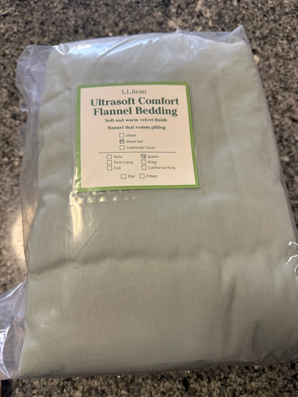 L.L. Bean Queen Sheet Set - Silver Sage